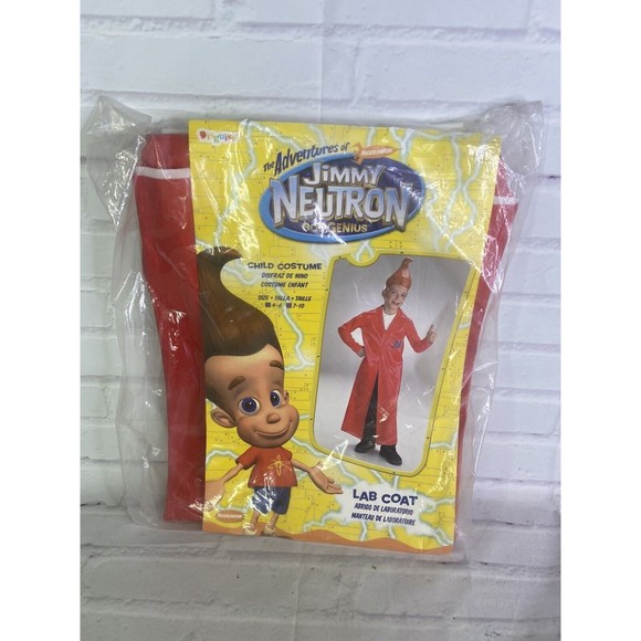 Nickelodeon JIMMY NEUTRON Lab Coat Child Halloween Costume Cosplay Red Size 7-10 - Picture 1 of 12